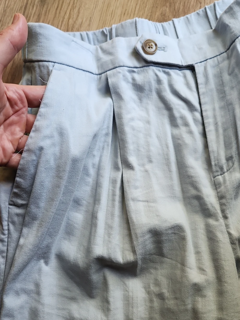 Banana Republic Light Blue Wide Leg Trousers Linen/Cotton Blend Size 4